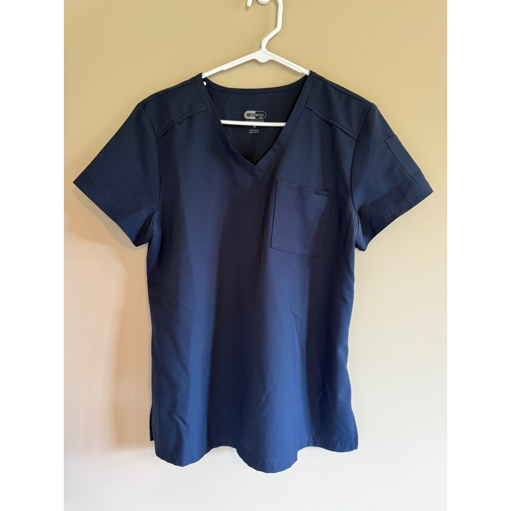 Cureology by koi Womens Navy Blue Scrub Set V-Neck Top‎ Medium Cargo Pants Large